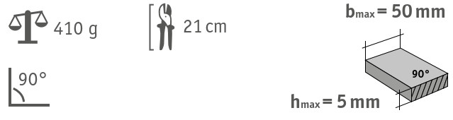 Nożyce kowadełkowe uniwersalne 3.106/HU, długość cięcia 50mm, kąt cięcia 90°